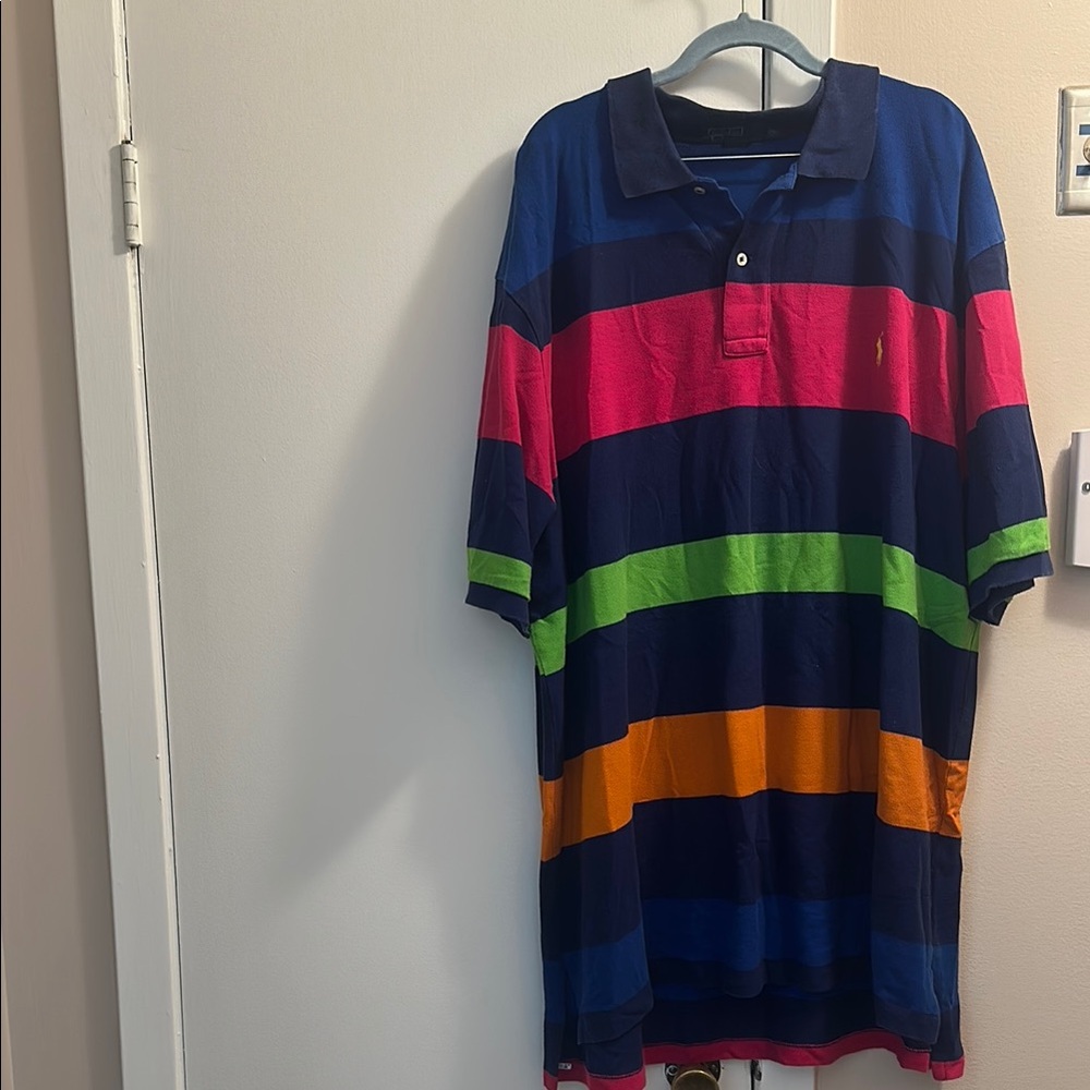 Ralph Lauren Polo Blue Pink Striped Shirt